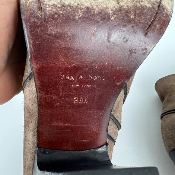 rag & bone Womens Grayson Brown Suede Ankle Boot Block Heel size 39.5 US 9.5 - Picture 16 of 16